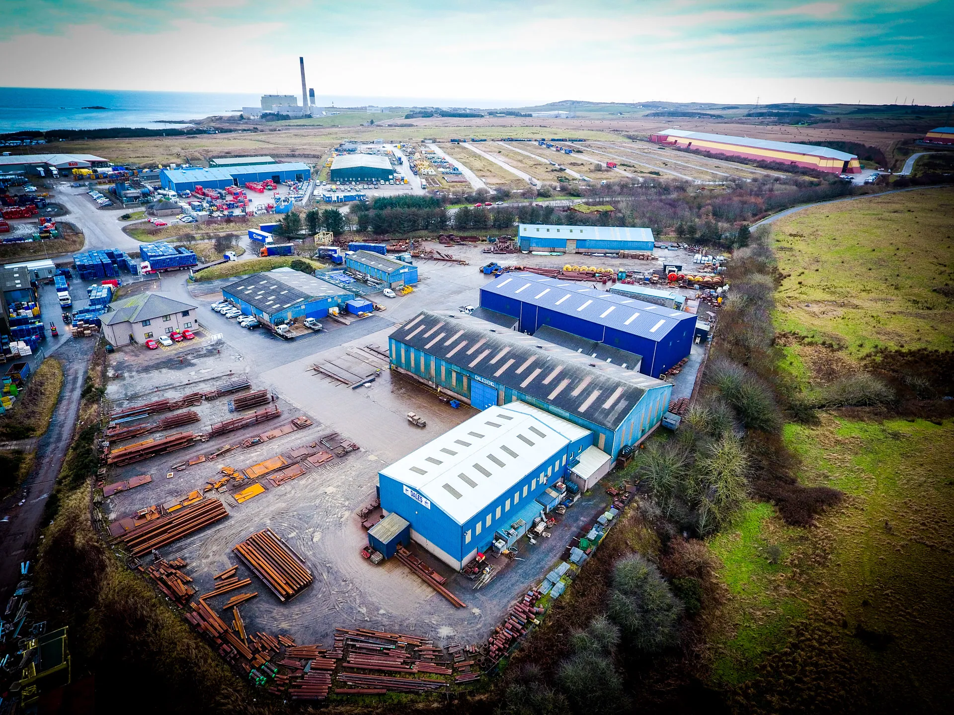 Aerial view of the Dales Industrial Estate in Peterhead